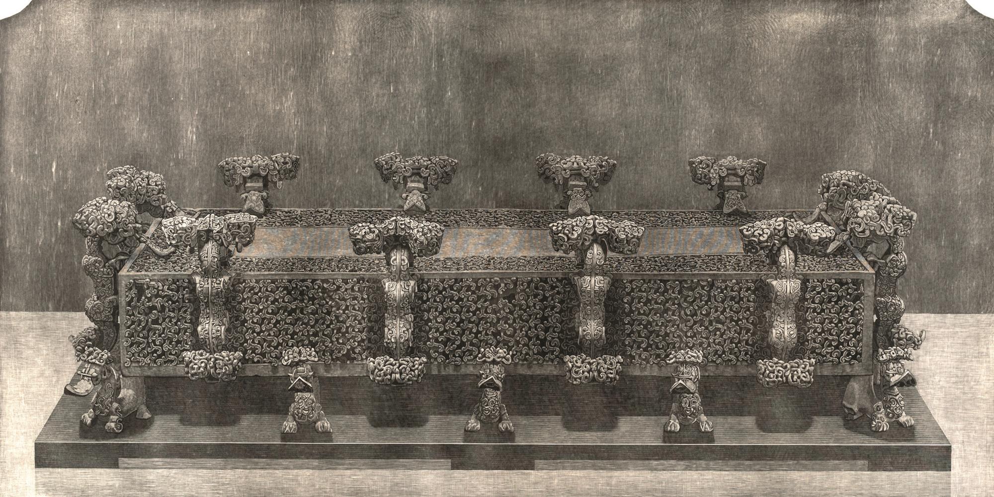 陳紅強(qiáng) 云紋銅禁 60cm×120 版畫.jpg