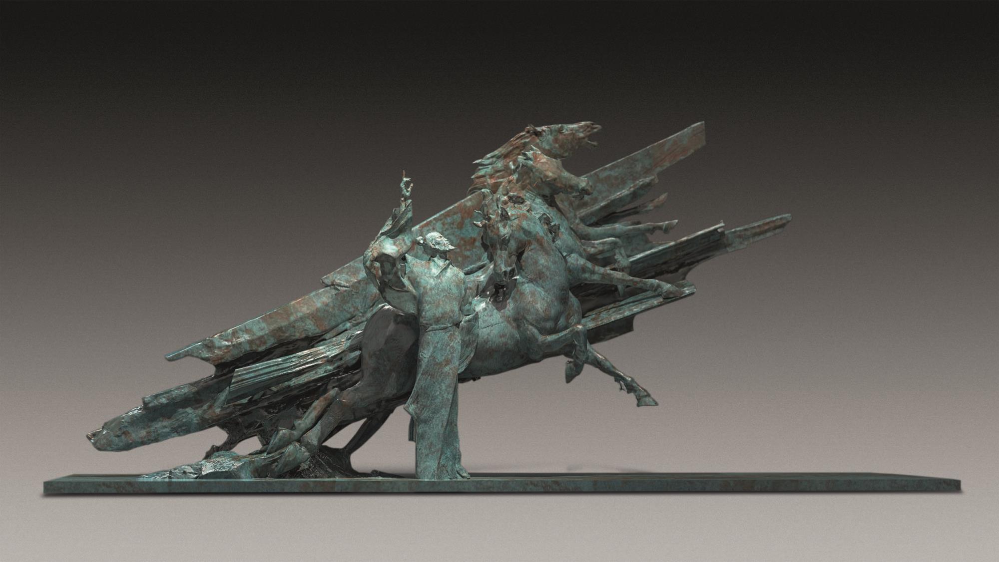 劉方 王羽羲 伯樂(lè)相馬 100cm×30cm×50cm 雕塑 拷貝.jpg 劉方 王羽羲 伯樂(lè)相馬 100cm×30cm×50cm 雕塑 拷貝.jpg