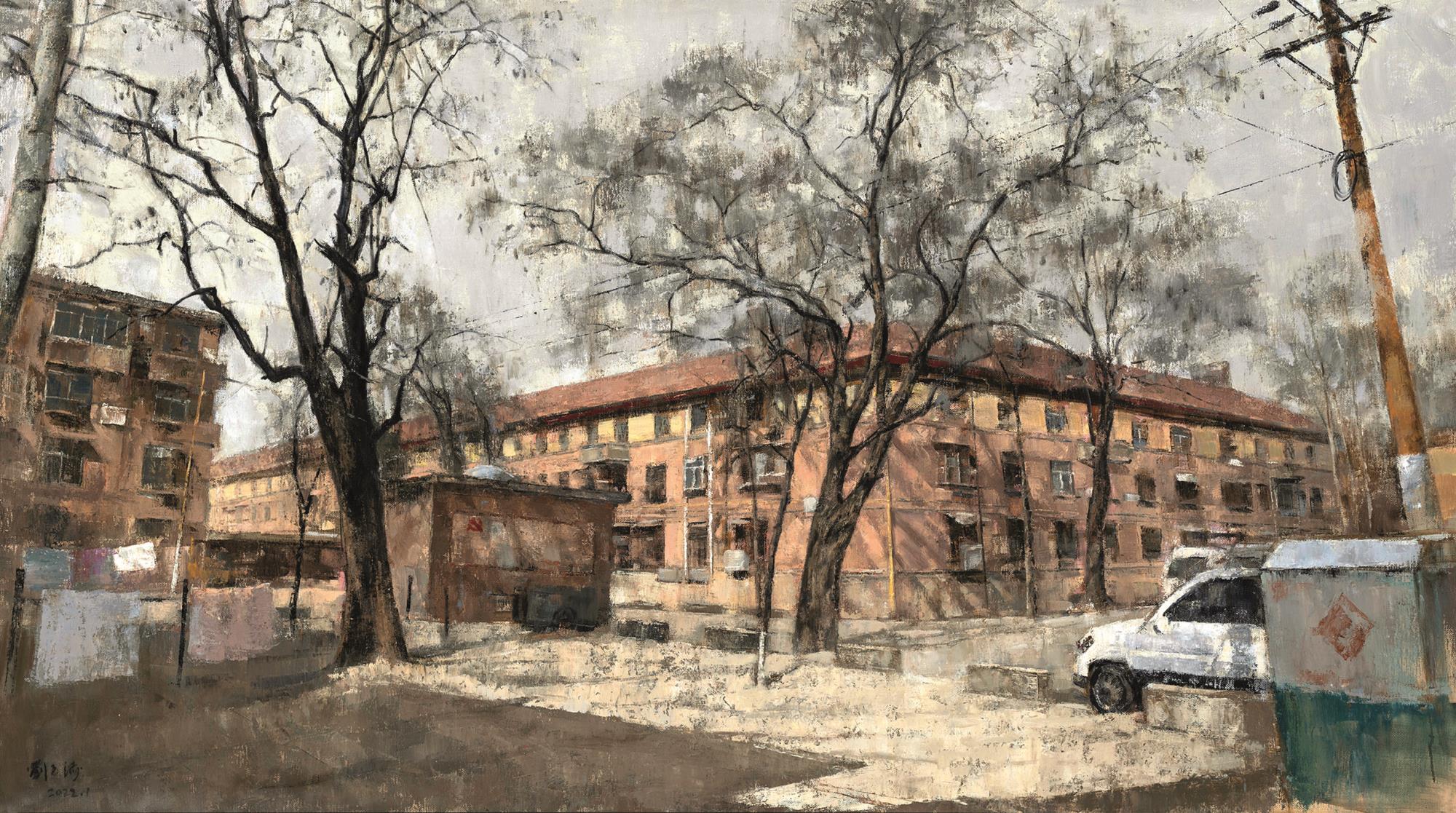 劉玉濤 八號街坊 90cm×160cm 油畫.jpg