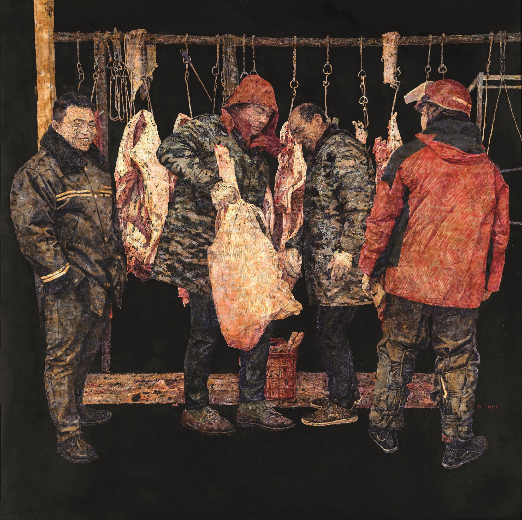 趙志杰 過(guò)個(gè)肥年 120cm×120cm 漆畫(huà).jpg